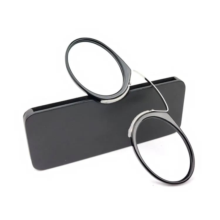 Mini Clip Nose Style Presbyopic Glasses without Temples, Positive Diopters: 3.00(Black)