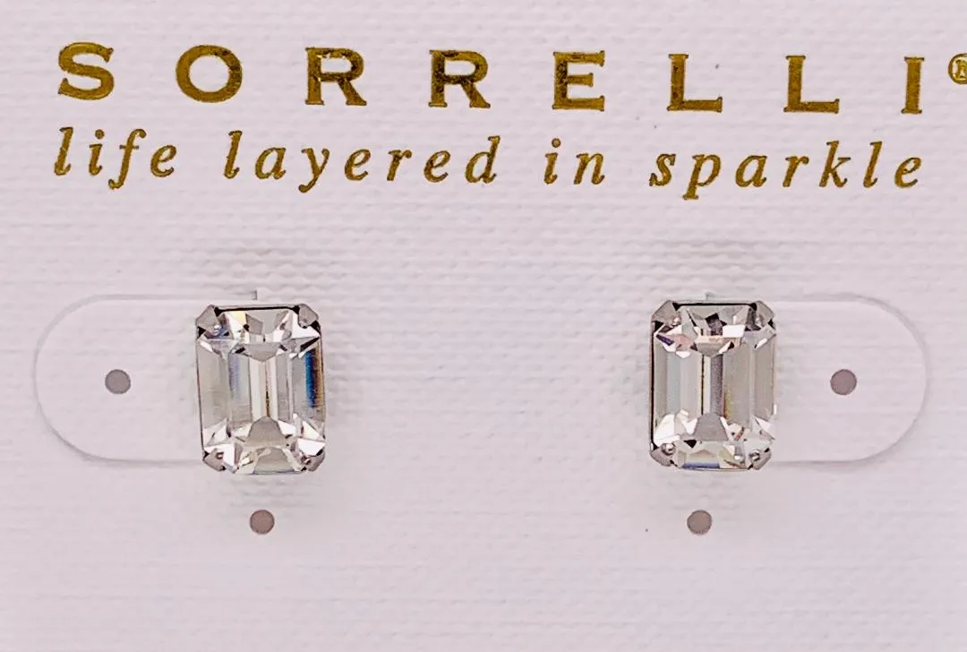 Mini Emerald Cut Stud Earrings