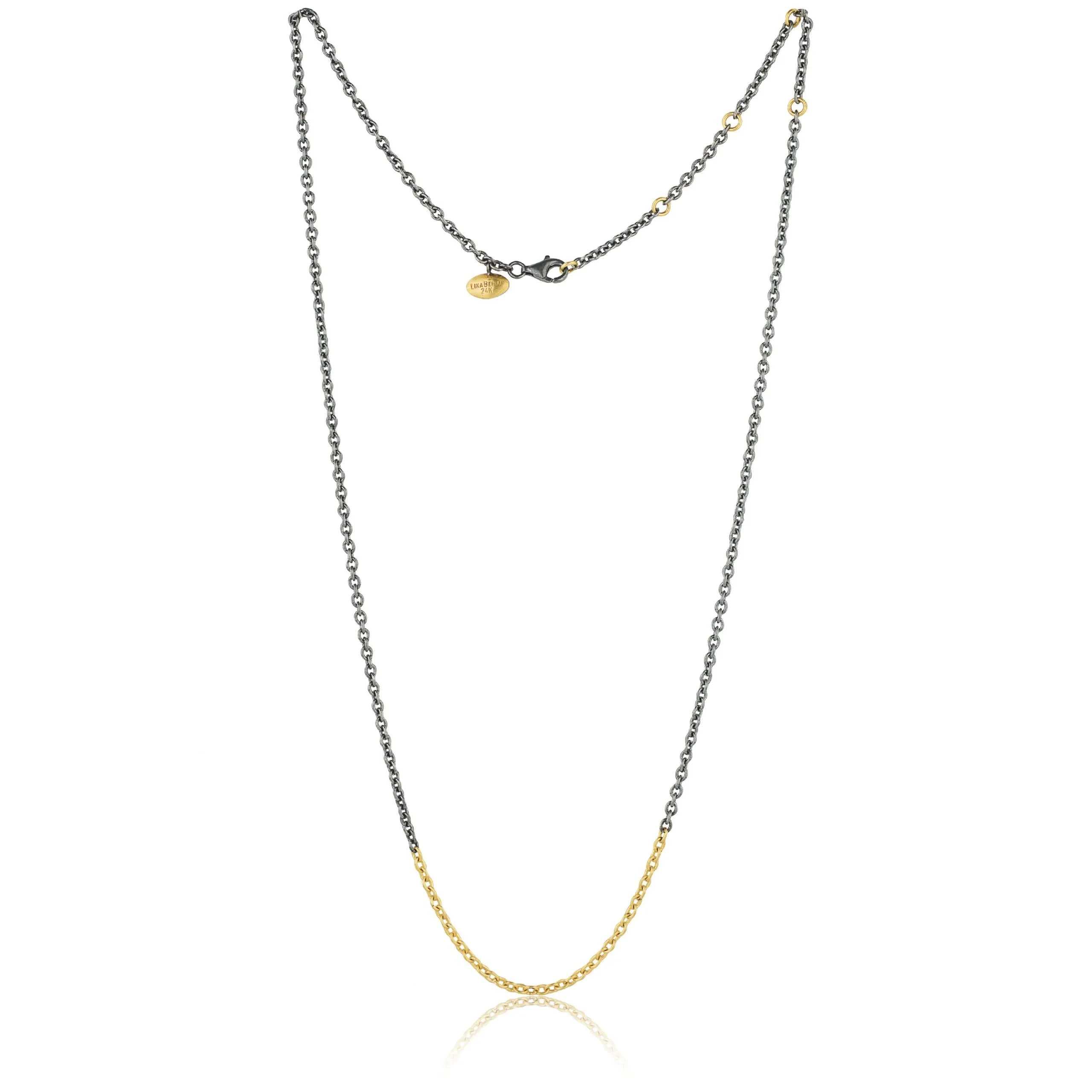 Mixed Metal Chain with 23.5k Gold & Silver Mixed Rolo Chain