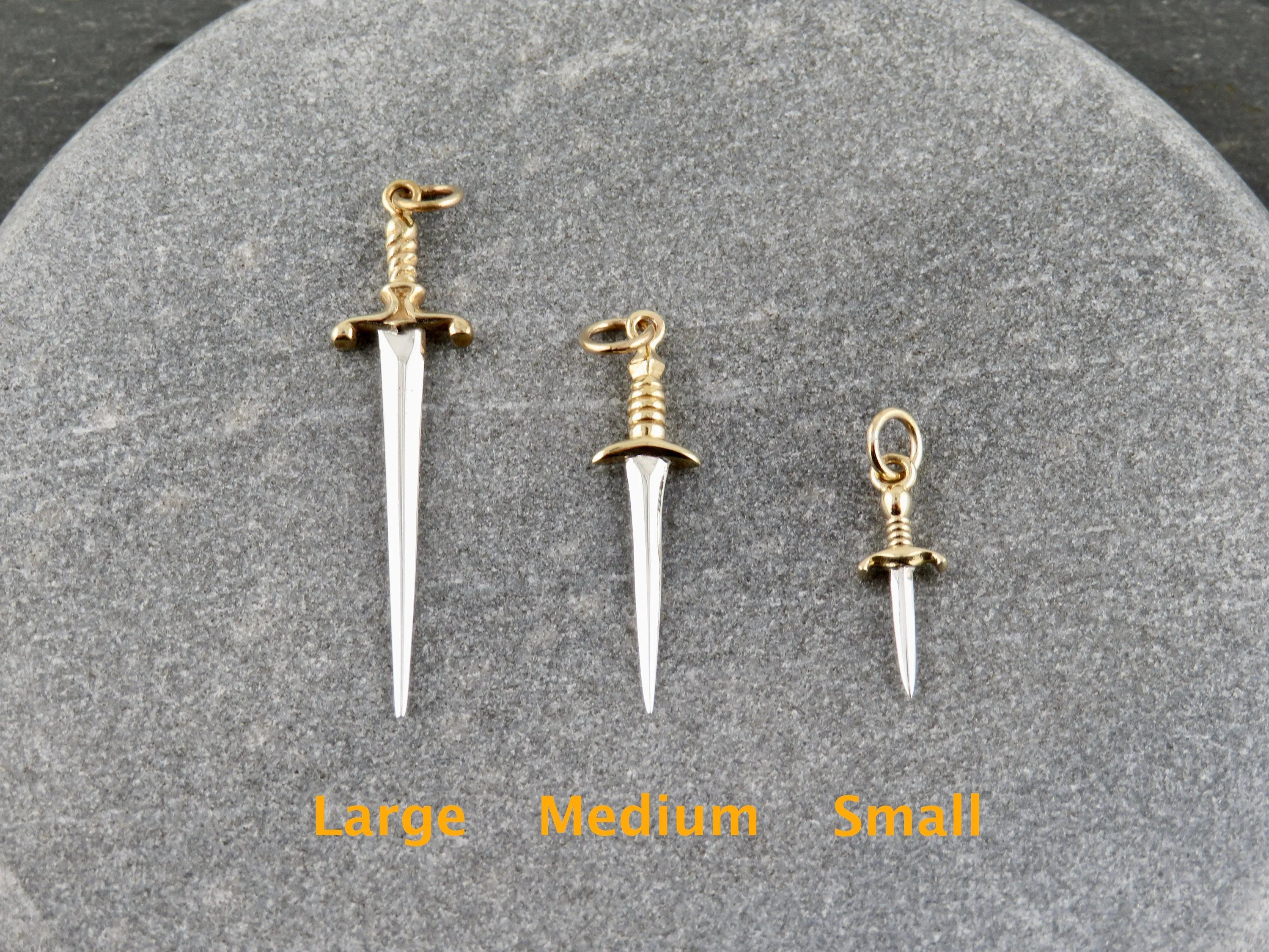 Mixed Metal Dagger Necklace - Medium