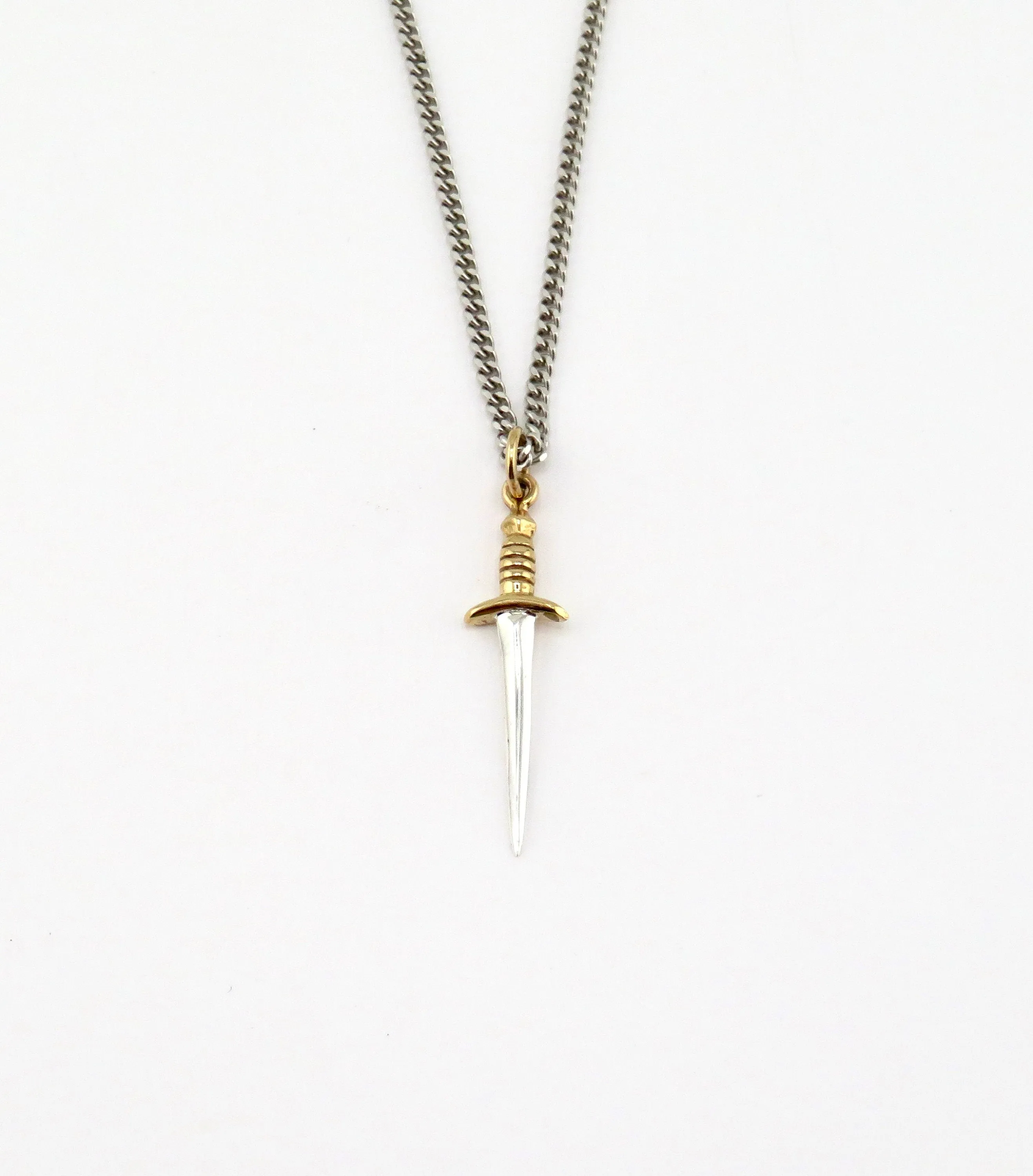 Mixed Metal Dagger Necklace - Medium