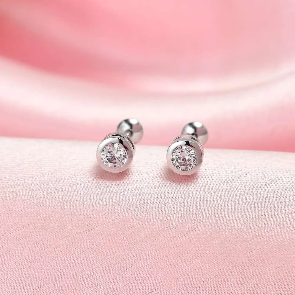 Moissanite Solitaire Sleep Earrings   Moissanite Soliatire Small Sleep Earrings