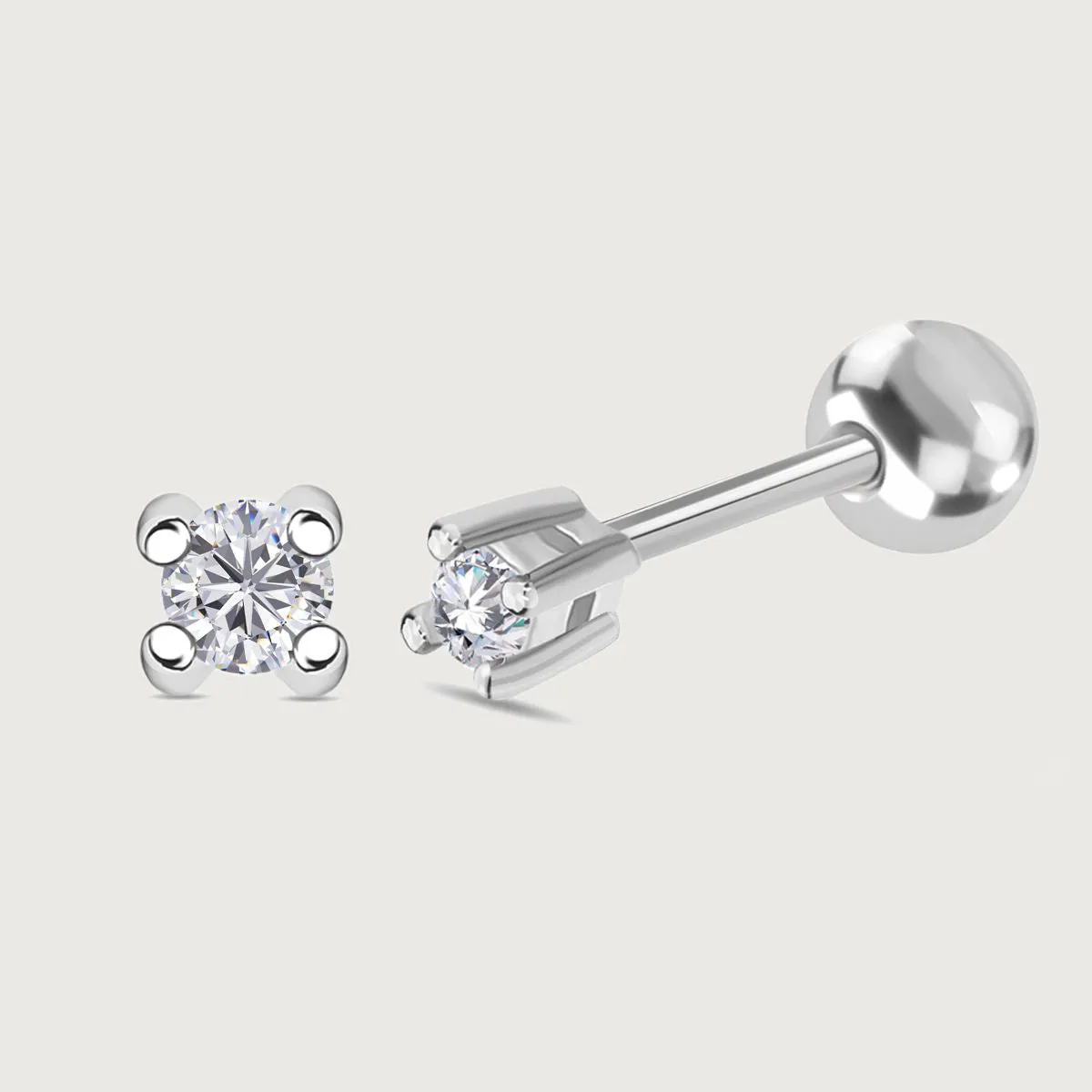 Moissanite Solitaire Sleep Earrings   Moissanite Soliatire Small Sleep Earrings