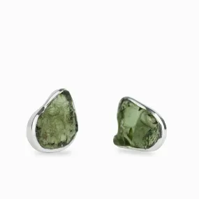 Moldavite Stud Earrings