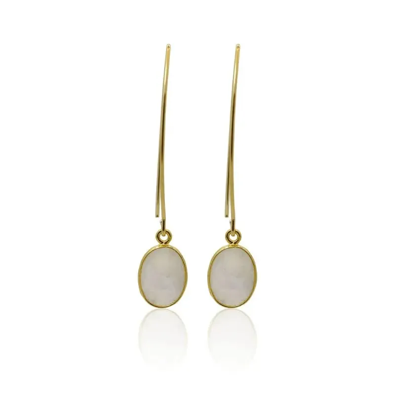 Moonstone Drop Earrings: Moonstone Jewelry