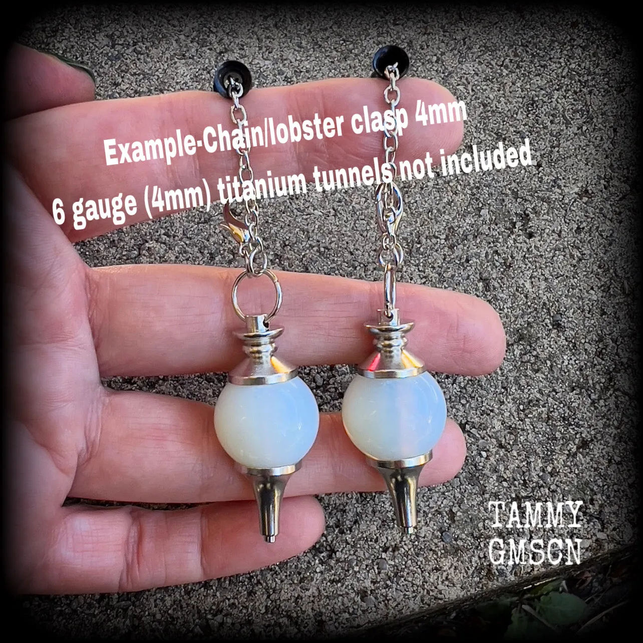 Moonstone ear hangers-Opalite earrings