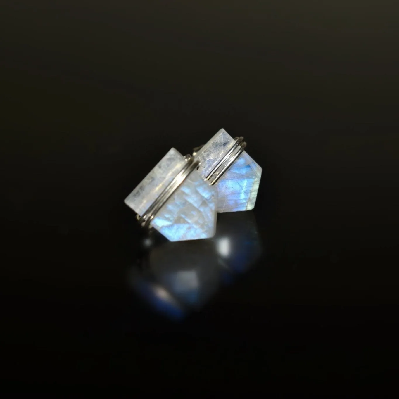 Moonstone Earrings Sterling Silver Studs