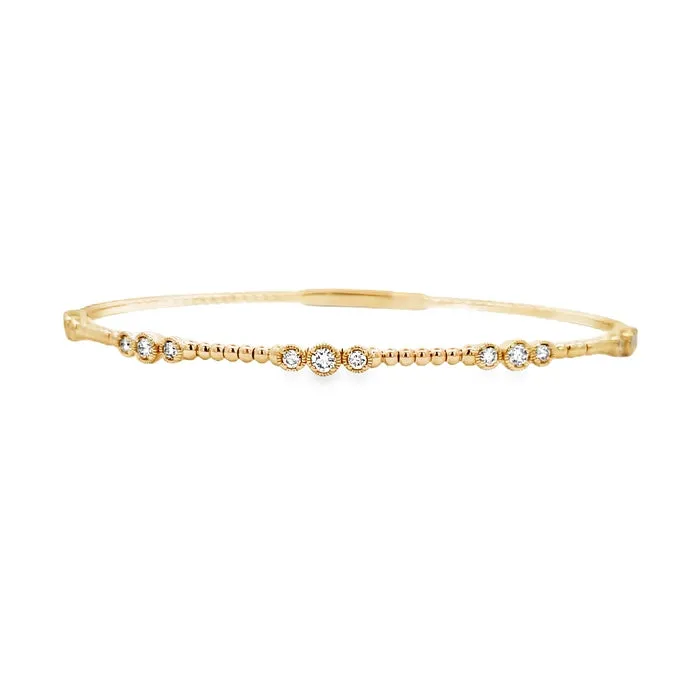 Mountz Collection Diamond Five Station Bangle in 14K Yellow Gold