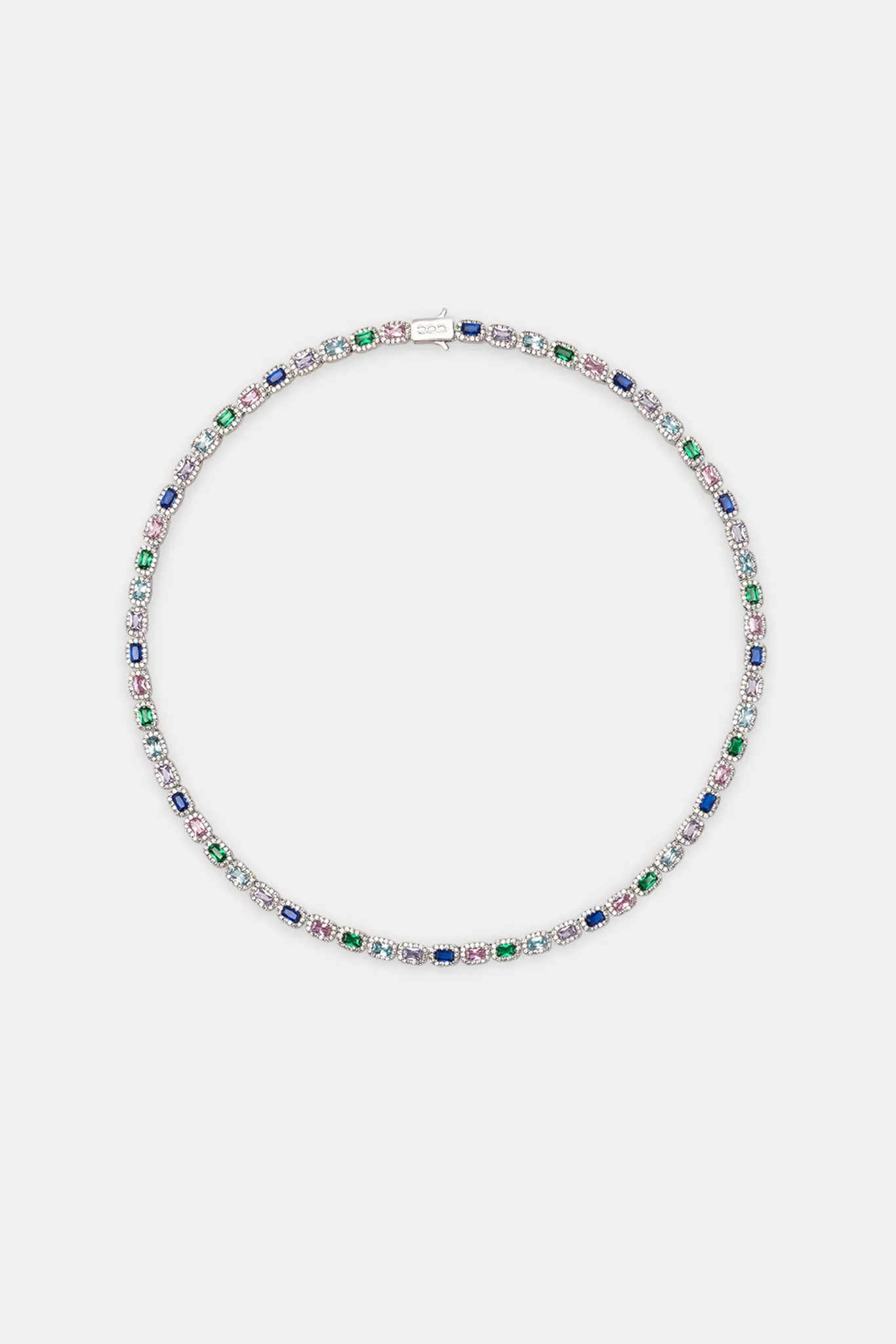 Multi Colour Iced Bezel Chain