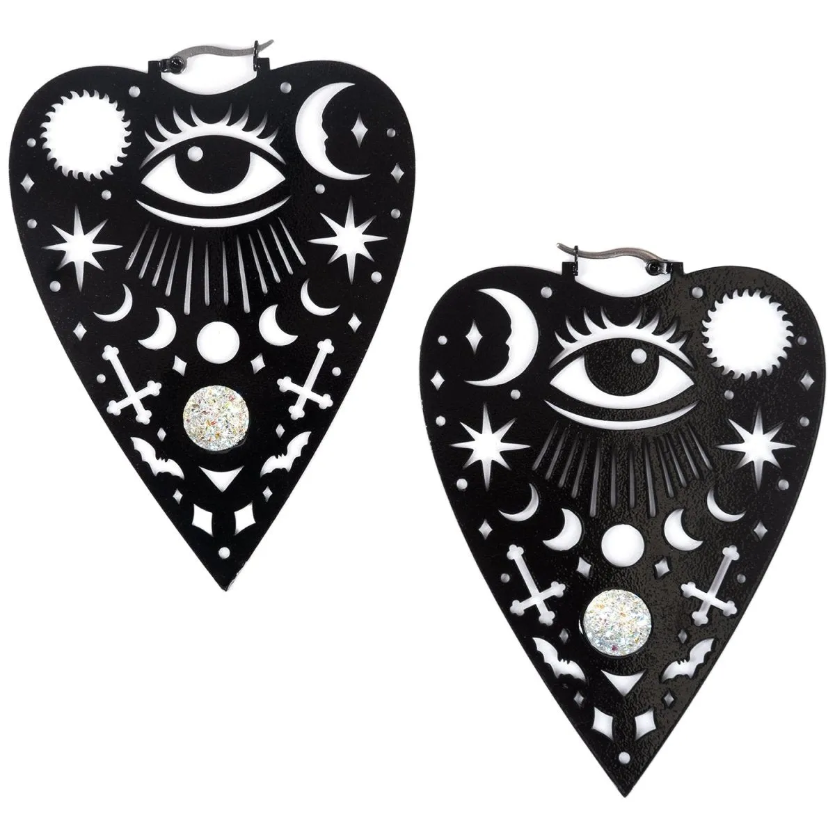 Mystical Ouija Planchette Hoop Earrings