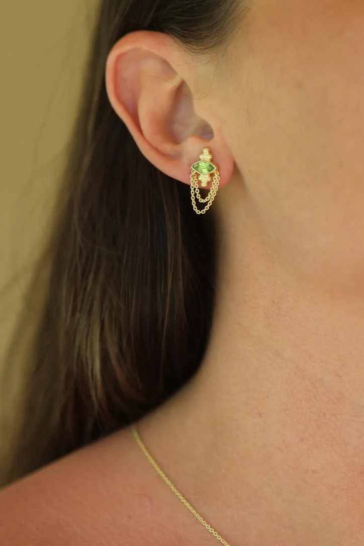 Natalia Gold Peridot Studs Earrings