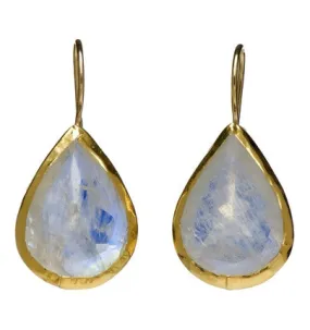 Nava Zahavi Yellow Gold Moonstone As rainbow as can be Earrings