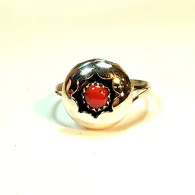 Navajo Coral Ring - Size 7.5