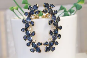 Navy Blue EAR CLIMBER EARRINGS