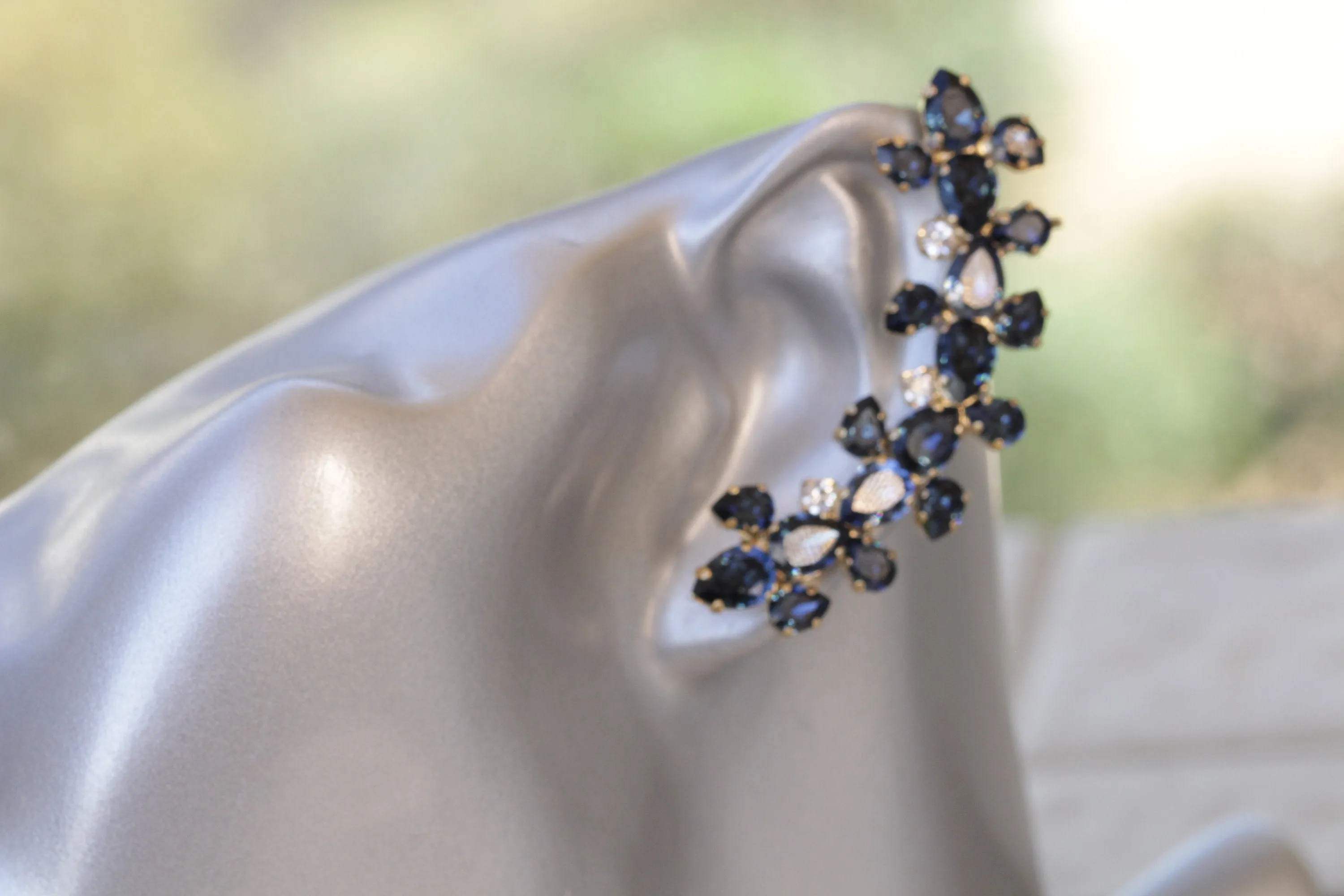 Navy Blue EAR CLIMBER EARRINGS