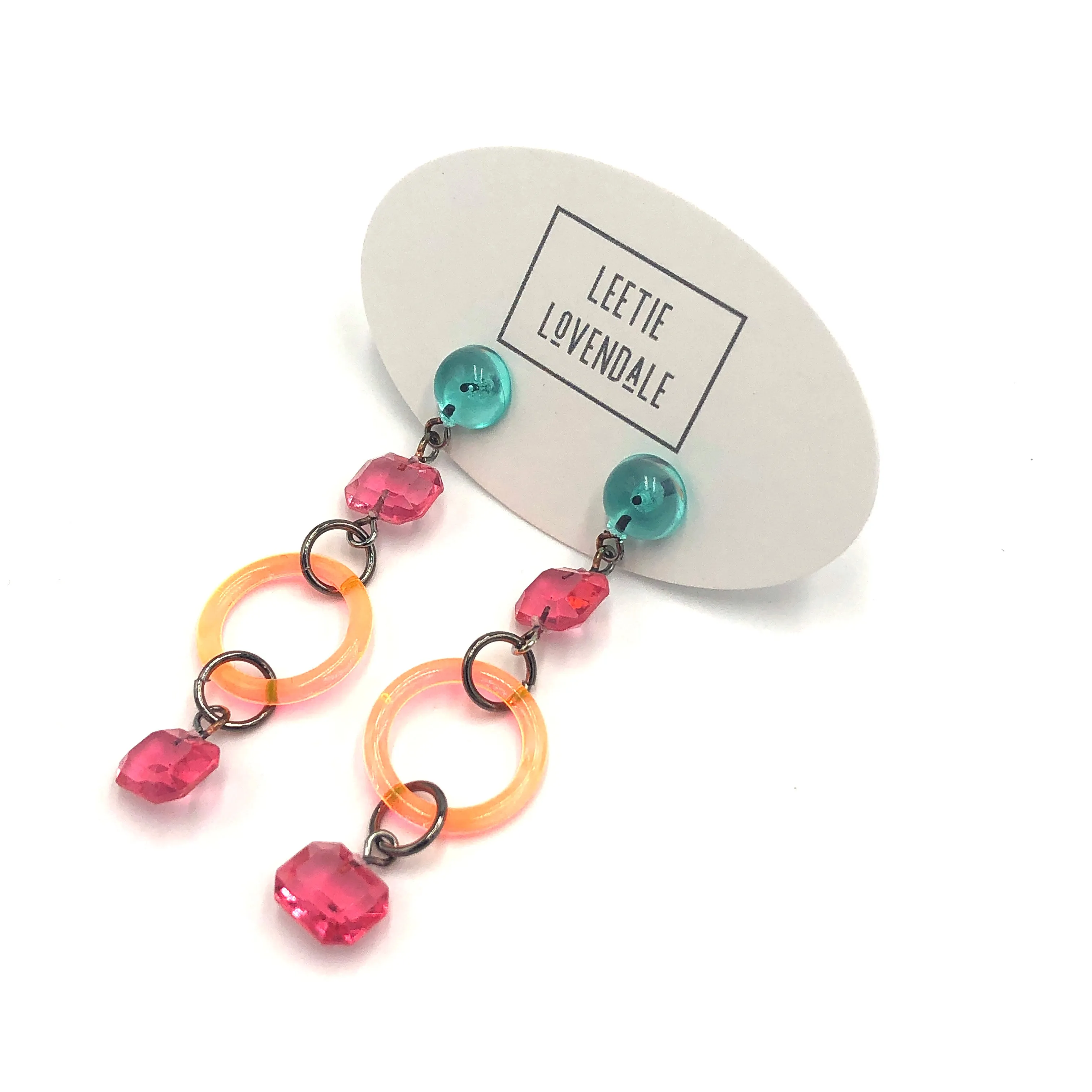 Neon & Gem Statement Earrings