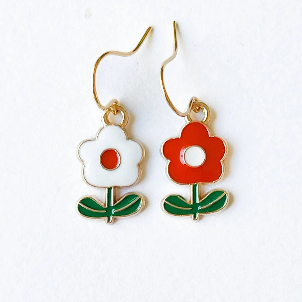 Nest Pretty Things | Small Enamel Flower Mismatch Earrings