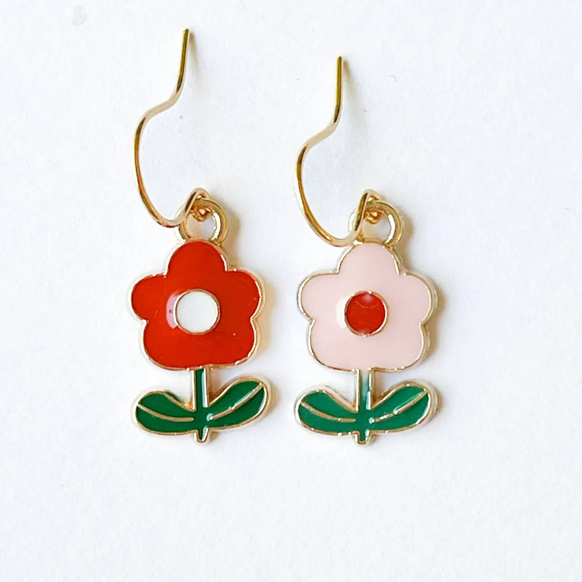 Nest Pretty Things | Small Enamel Flower Mismatch Earrings