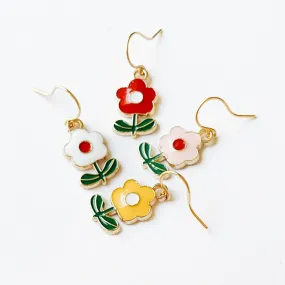 Nest Pretty Things | Small Enamel Flower Mismatch Earrings