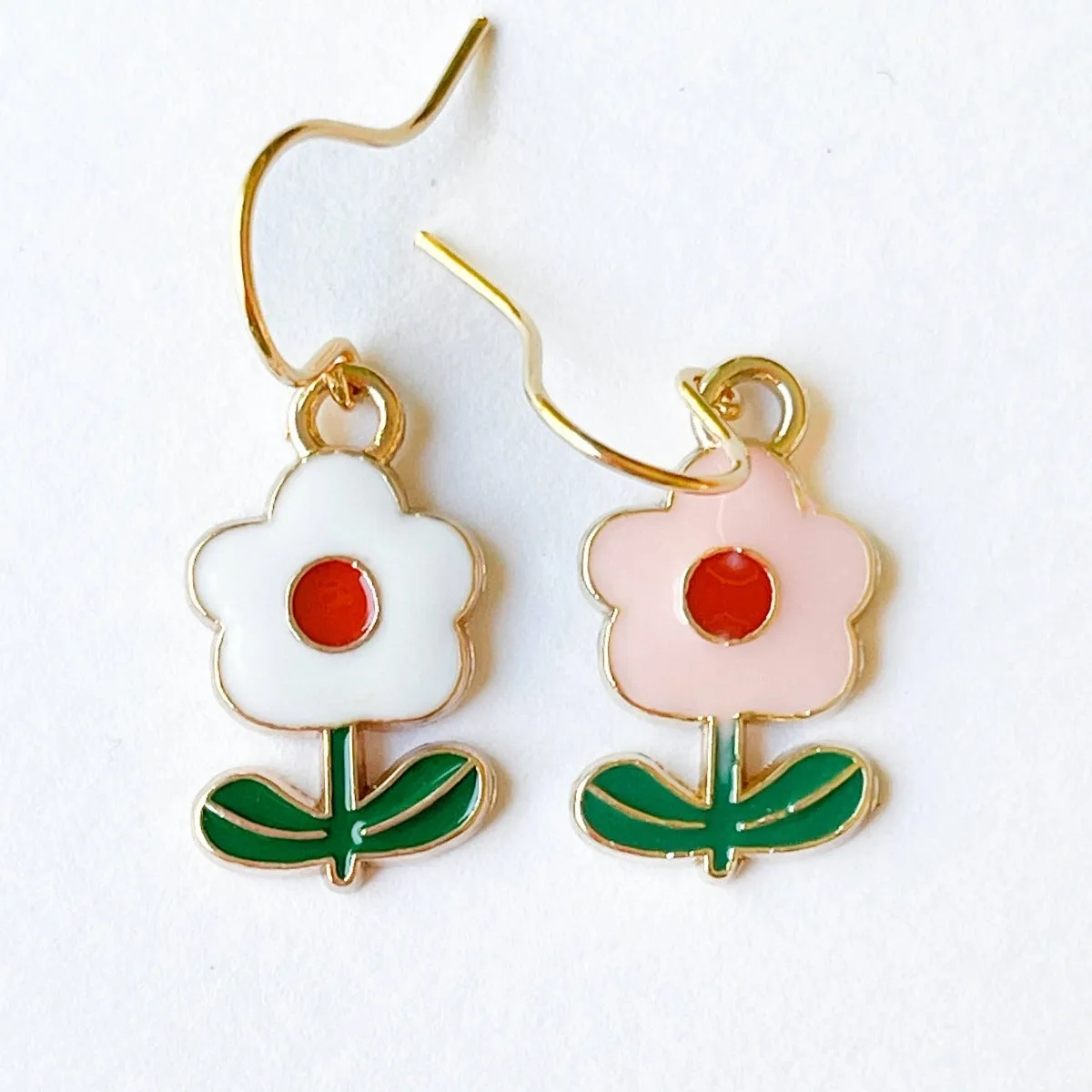 Nest Pretty Things | Small Enamel Flower Mismatch Earrings