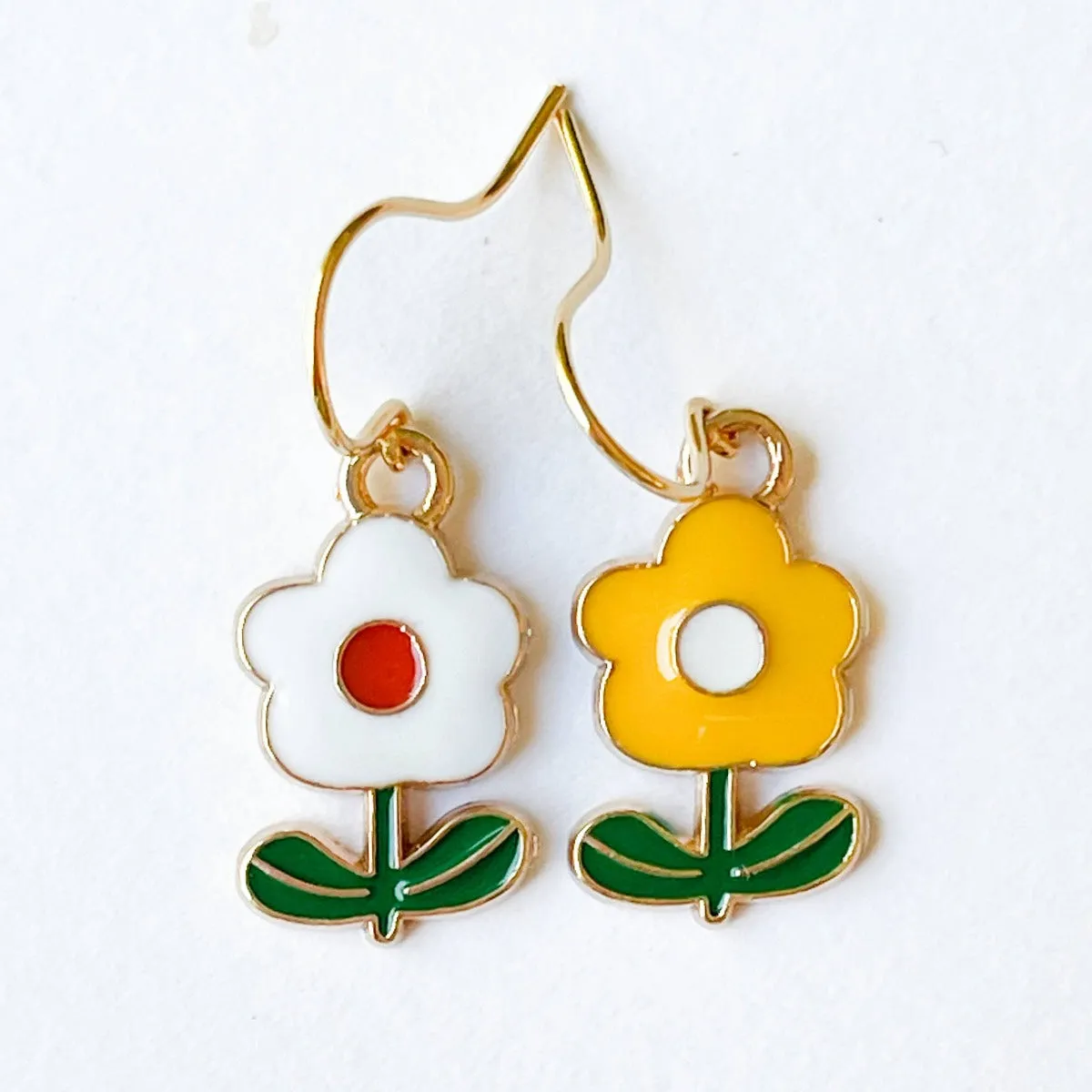 Nest Pretty Things | Small Enamel Flower Mismatch Earrings