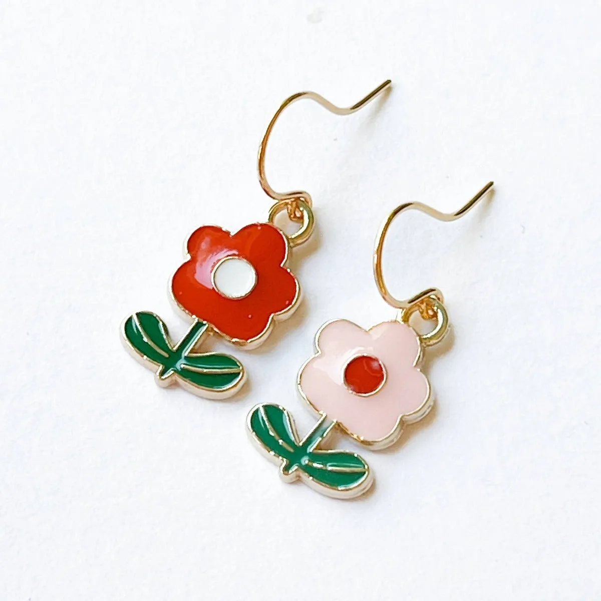 Nest Pretty Things | Small Enamel Flower Mismatch Earrings