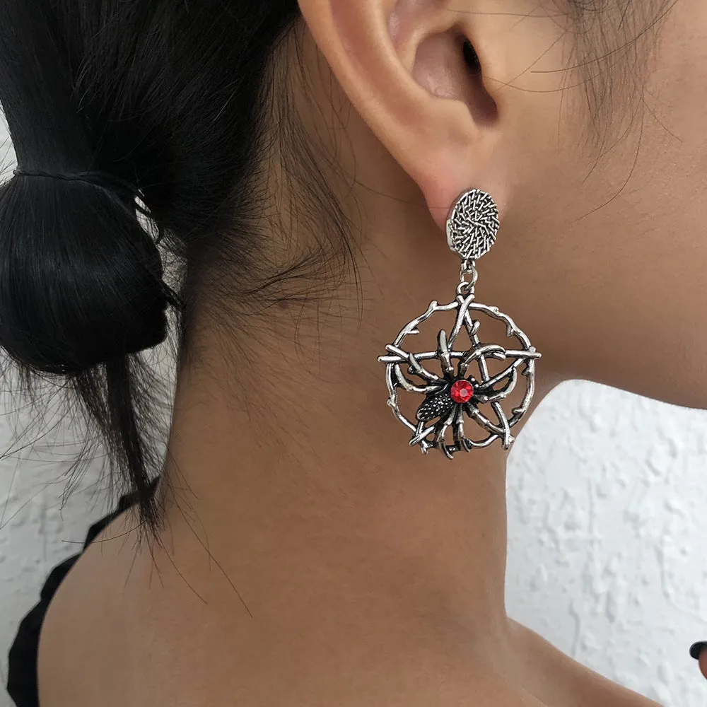 New spider earrings Halloween exaggerated Diablo European and American Earrings personality funny design sense Earrings