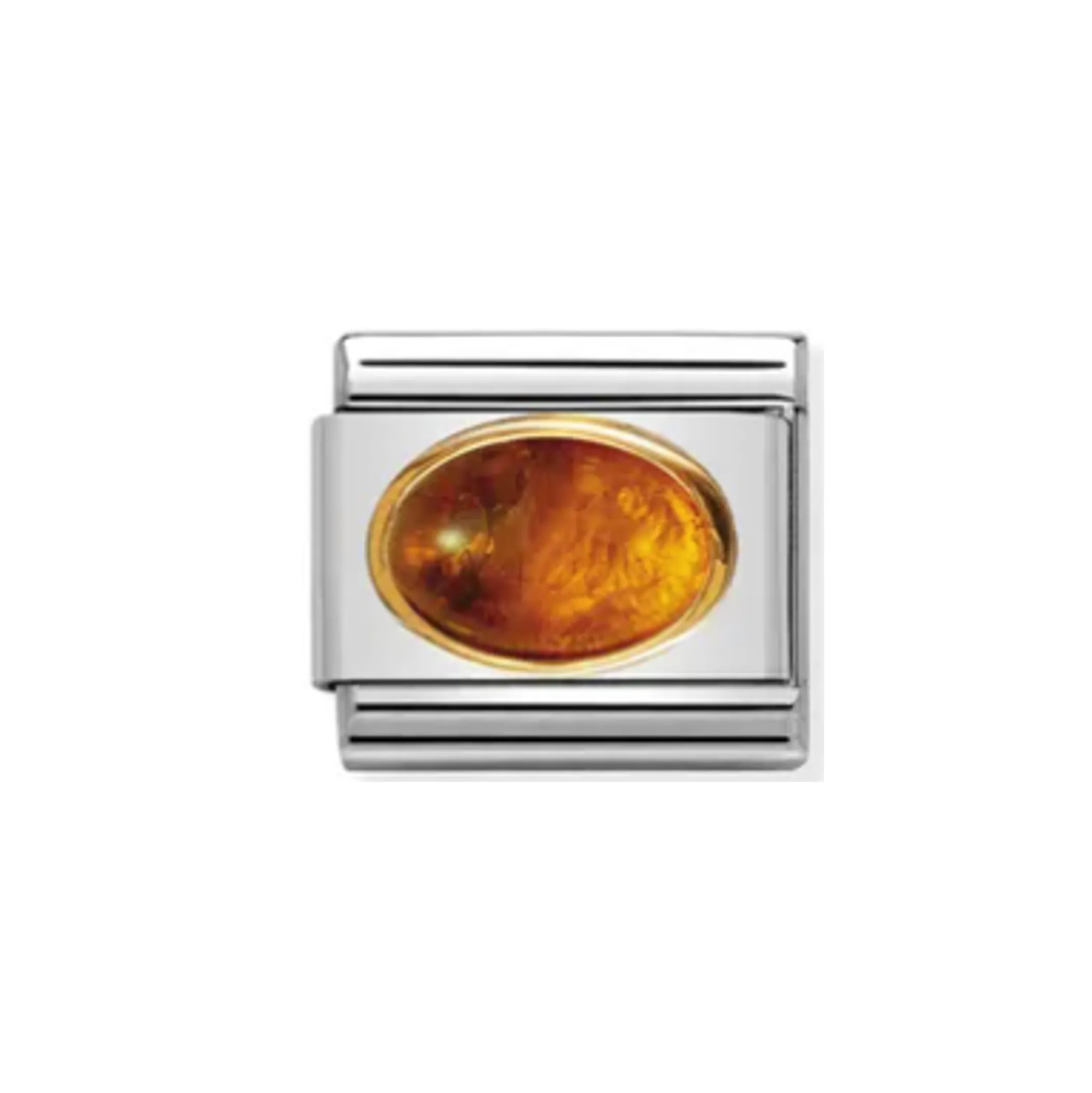 Nomination Composable 030502/01 Amber Classic Oval Hard Stones