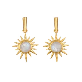 North Star Moonstone Starburst Earrings