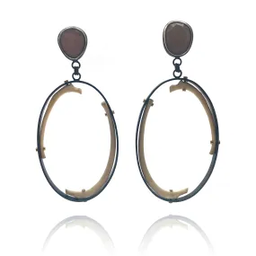 Of Mineral and Marrow Earrings - Peach Moonstone