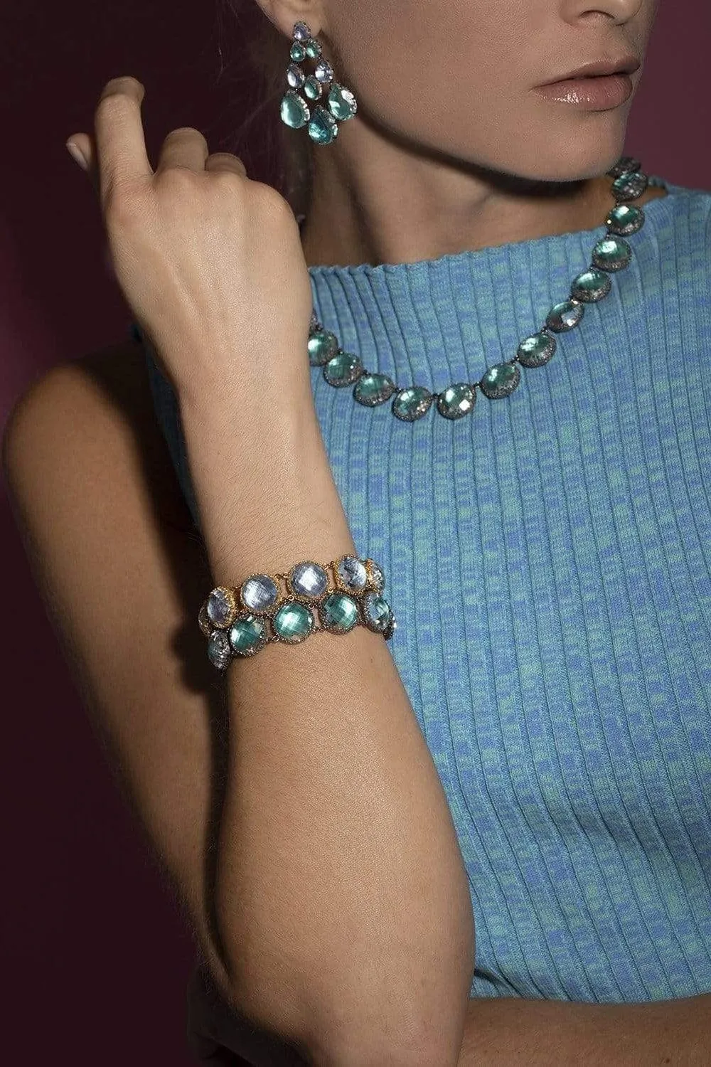 Olivia Button Bracelet - Mint