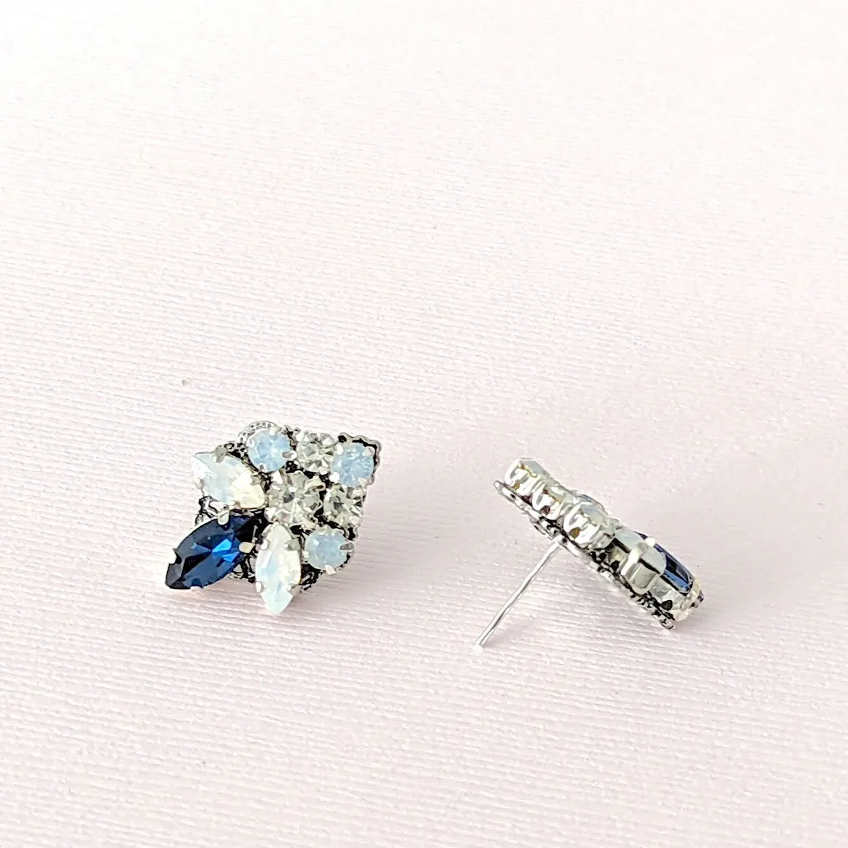 Opal Sapphire Blue Studs Caria