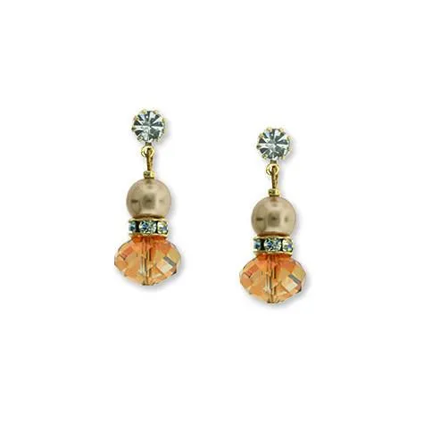 Orange & Gold Drop Earrings