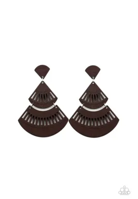 Oriental Oasis Brown - Post Earrings - Paparazzi Accessories