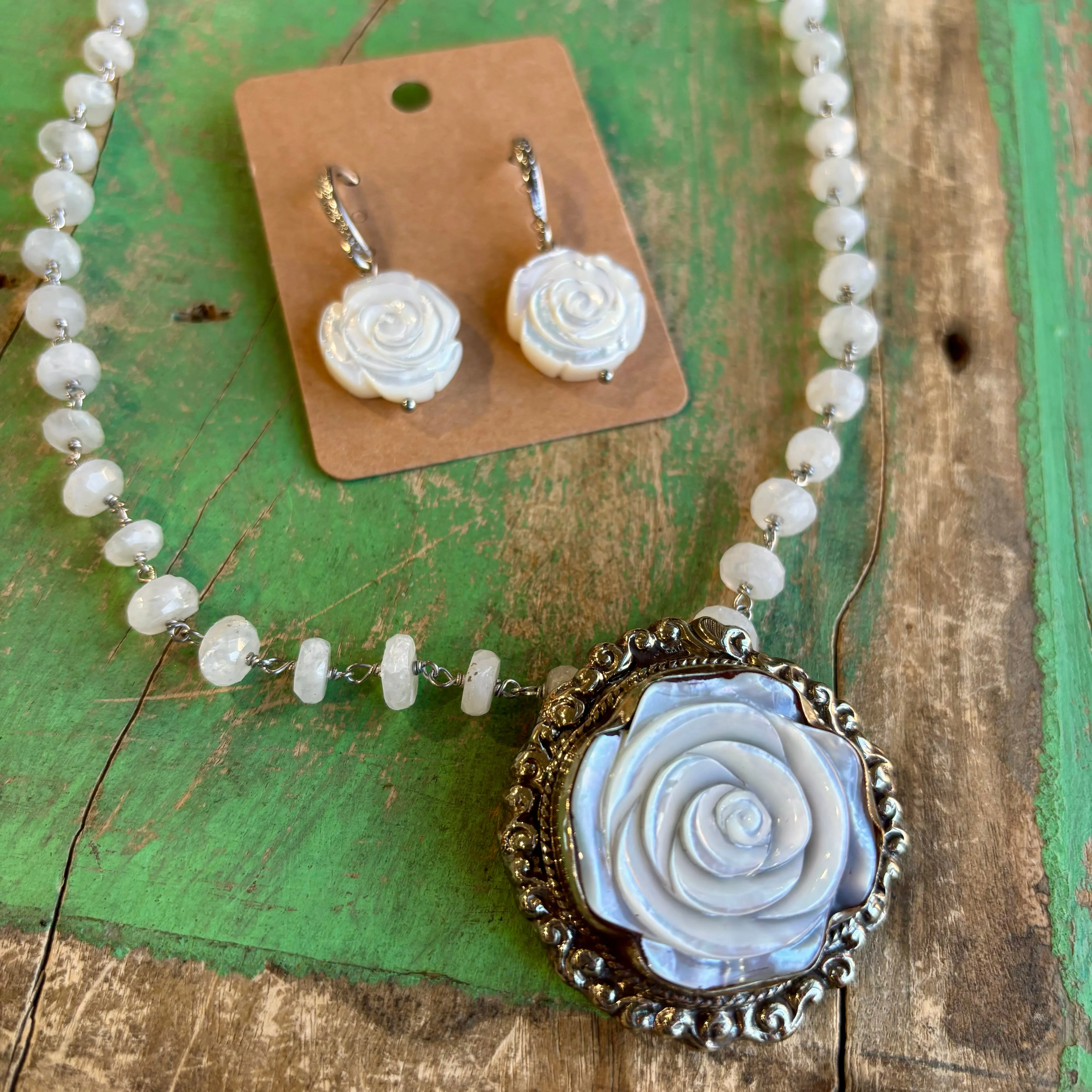 Our Lady’s Rose Necklace or Earrings