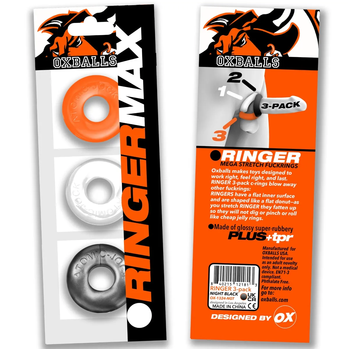 Oxballs Ringer Max Cock Ring 3 Pack Hazzard