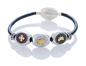 Pavé Classic Bracelet on Leather - Large Charms