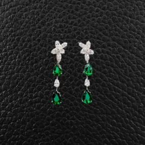 Pear shaped Emerald & Diamond Earrings