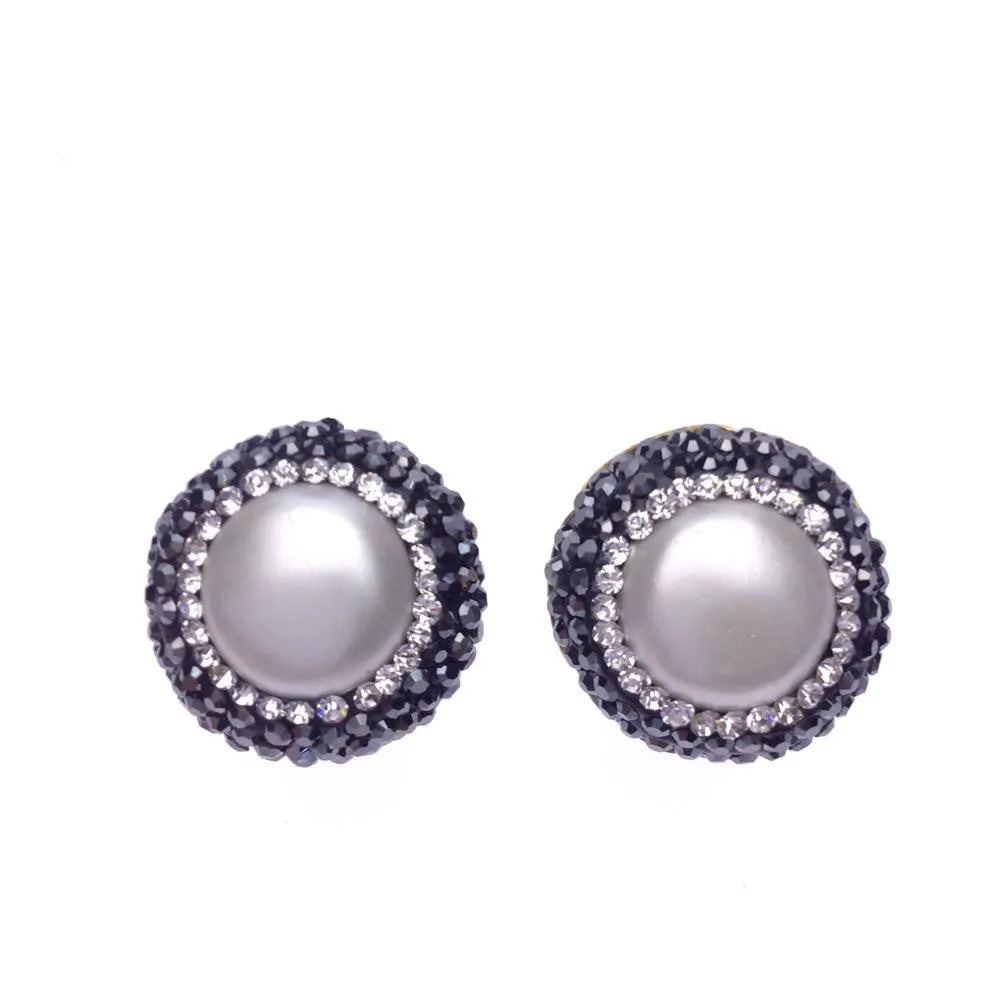 Pearl Artisan Stud Design Bijoux Earrings