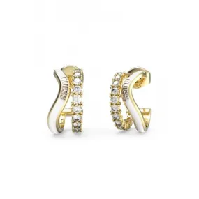 Perfect Liaison 17mm White Double J Gold Earrings UBE03071YGWH