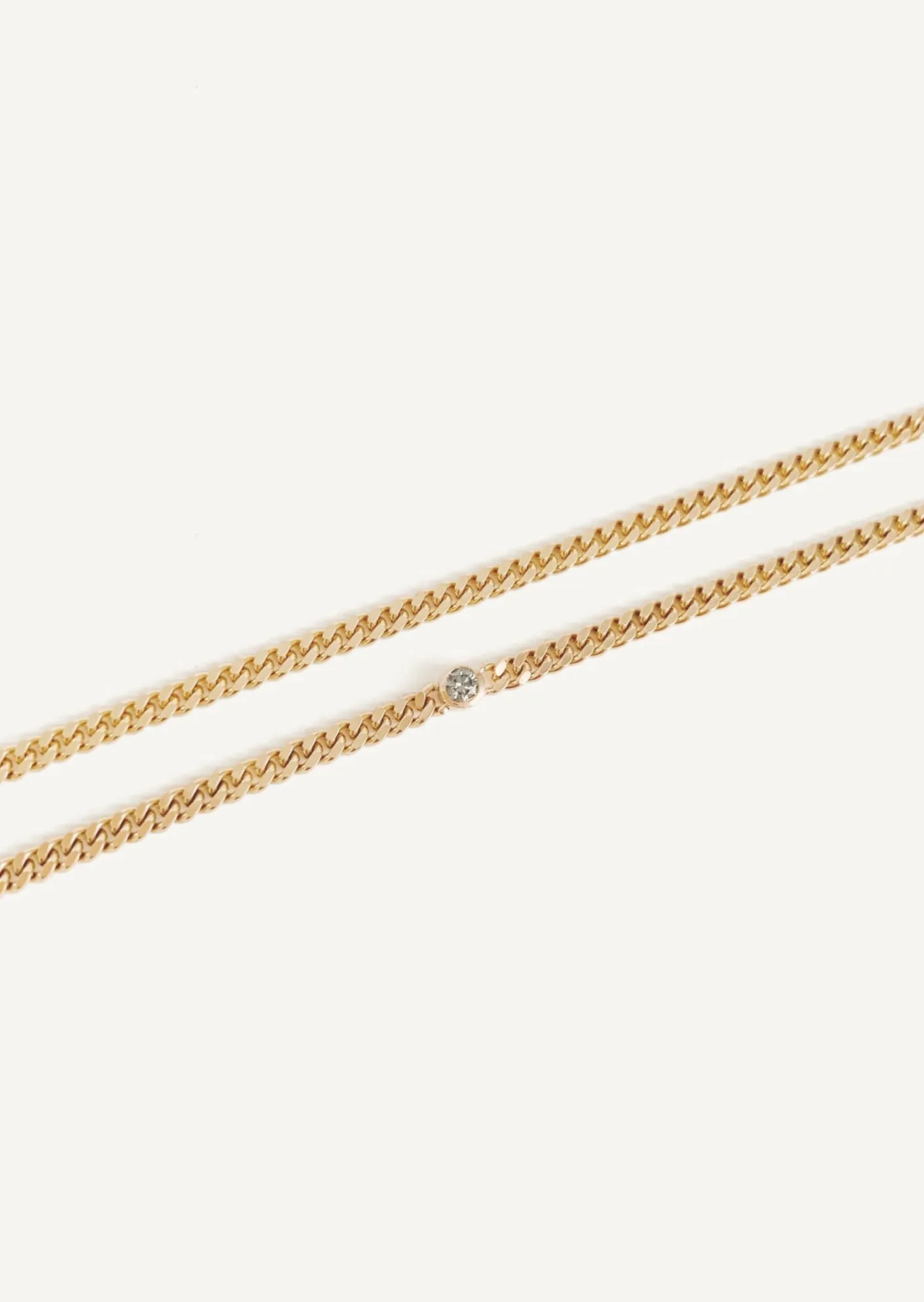 Petite Capri Curb Chain Bracelet Diamond