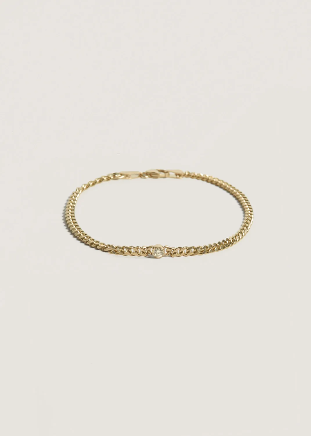 Petite Capri Curb Chain Bracelet Diamond