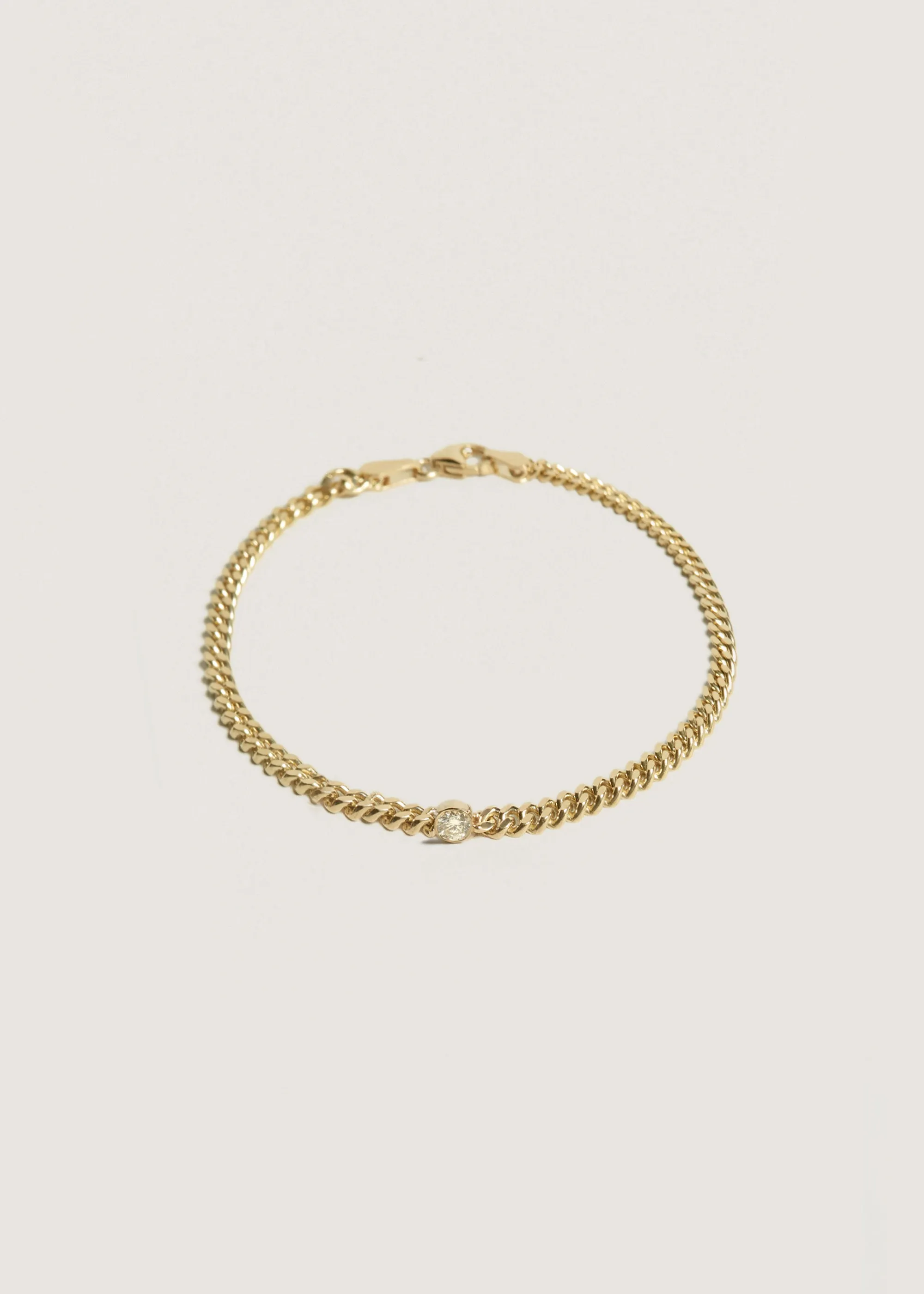 Petite Capri Curb Chain Bracelet Diamond