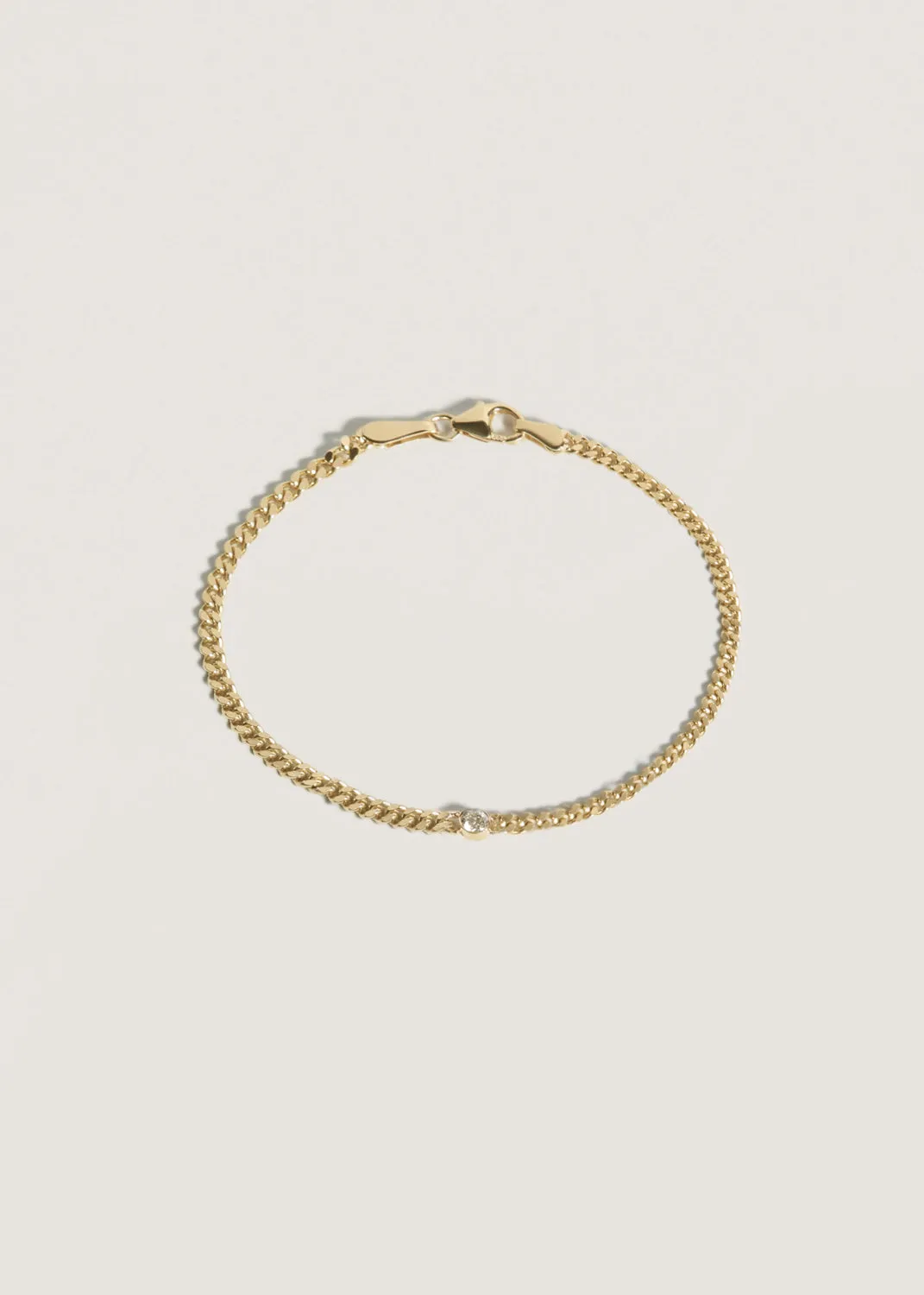 Petite Capri Curb Chain Bracelet Diamond