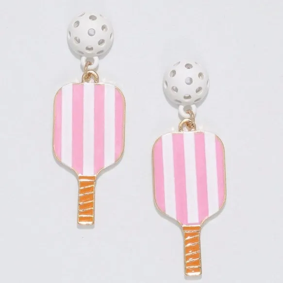 Pink Pickleball Earrings