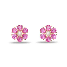 PINK TOPAZ MAISIE STUD EARRINGS