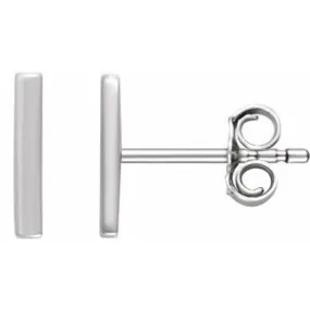 Platinum Vertical Bar Earrings