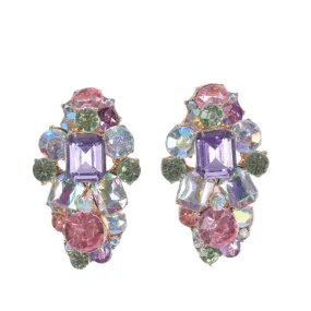 Pre Order:  Colored Gemstone Alloy Earrings