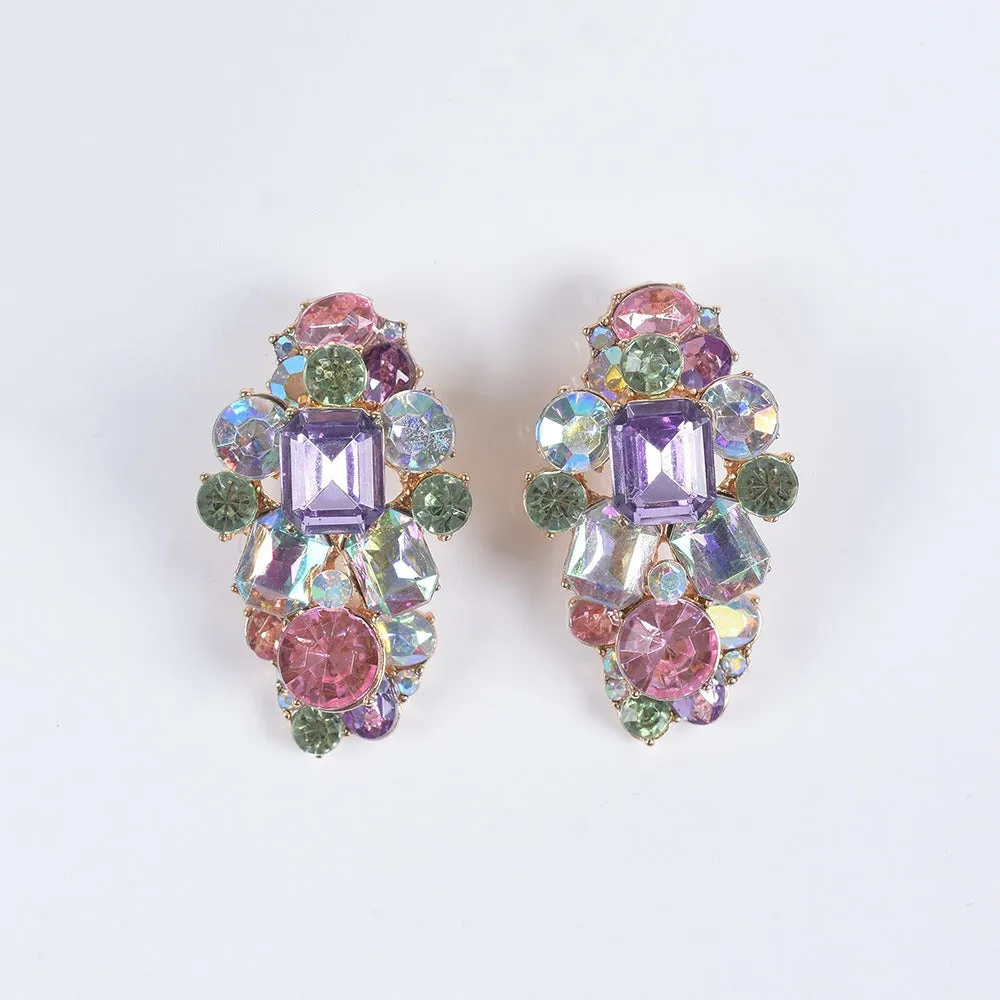 Pre Order:  Colored Gemstone Alloy Earrings