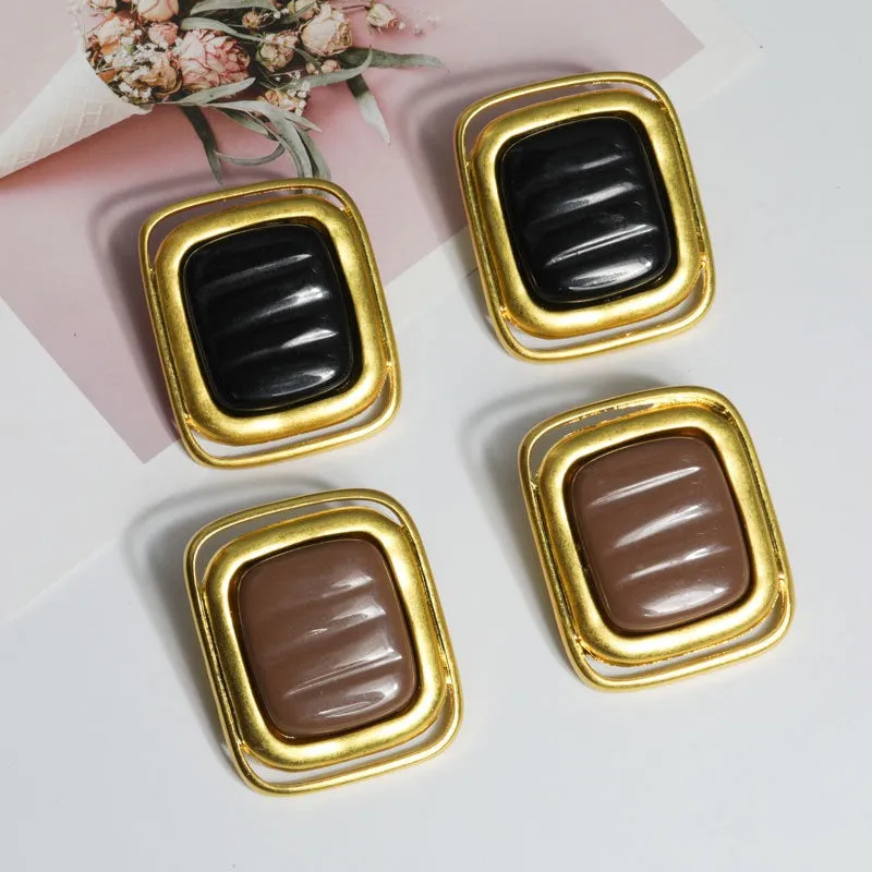 Pre Order:  Rectangular Retro Stud Earrings